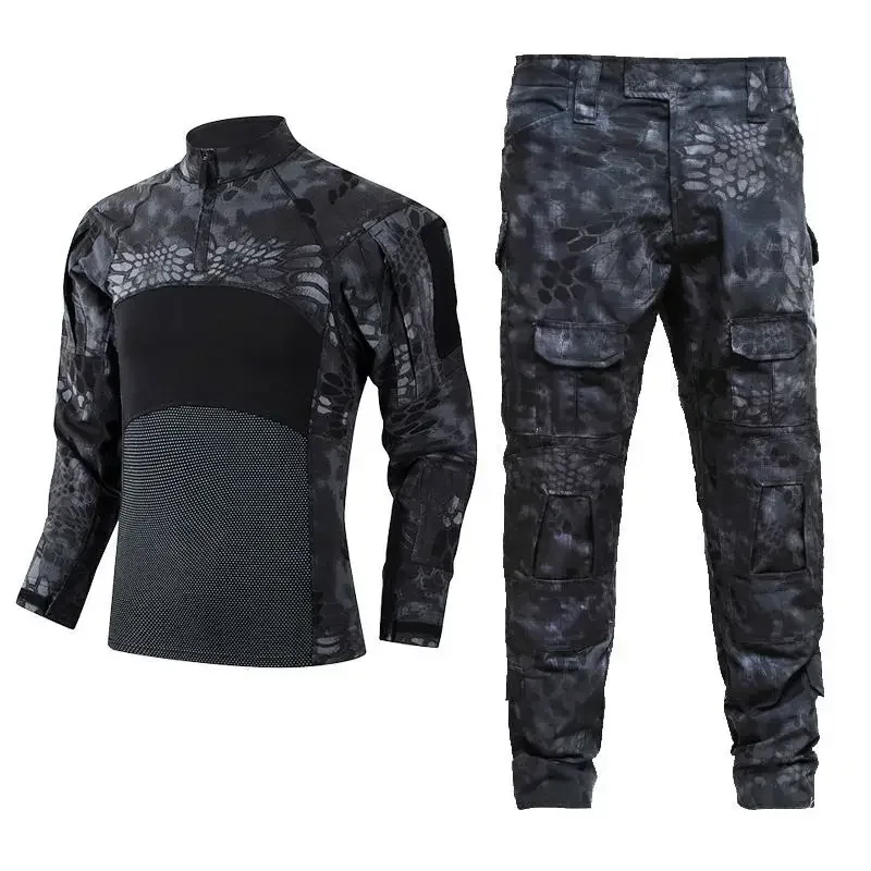 Men Paintball Clothing Shooting Uniform Tactical Camouflage Shirts Cargo Multi-pocket Pants Work Suits