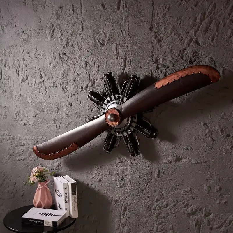 Hélice d'avion en fer de Style industriel rétro, accessoires muraux suspendus pour la maison, décoration de salon, Figurine en métal, décoration de maison