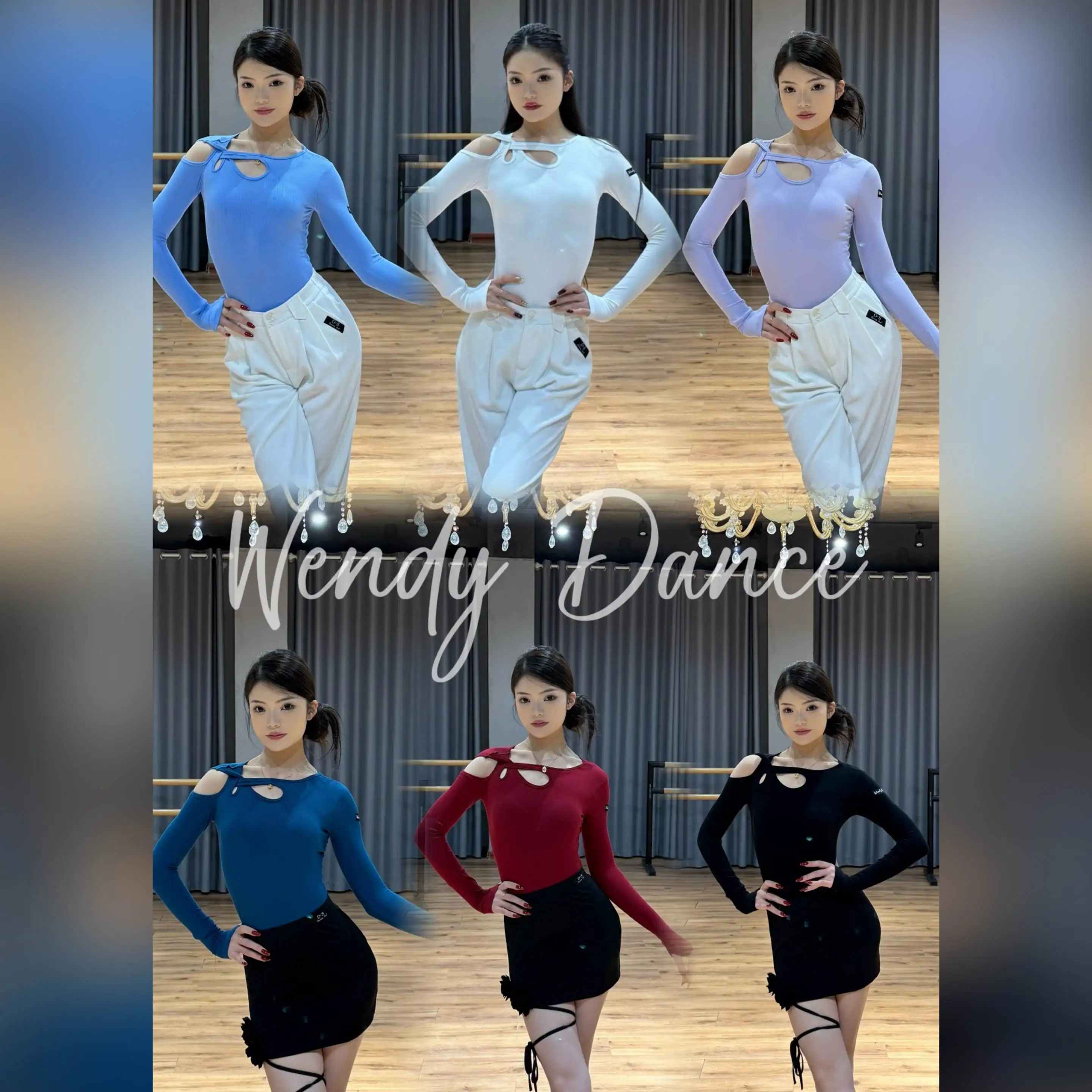 

Новая женская одежда для латинских танцев, трико с длинными рукавами для взрослых, юбка для латинских танцев, брюки, одежда для бальных танцев, тренировочная одежда DNV25355