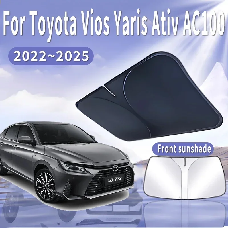 

Car Sun Visor For Toyota Vios Yaris Ativ AC100 2022~2025 2023 Front Windshield Sunshade Heat Insulation Summer Auto Accessories