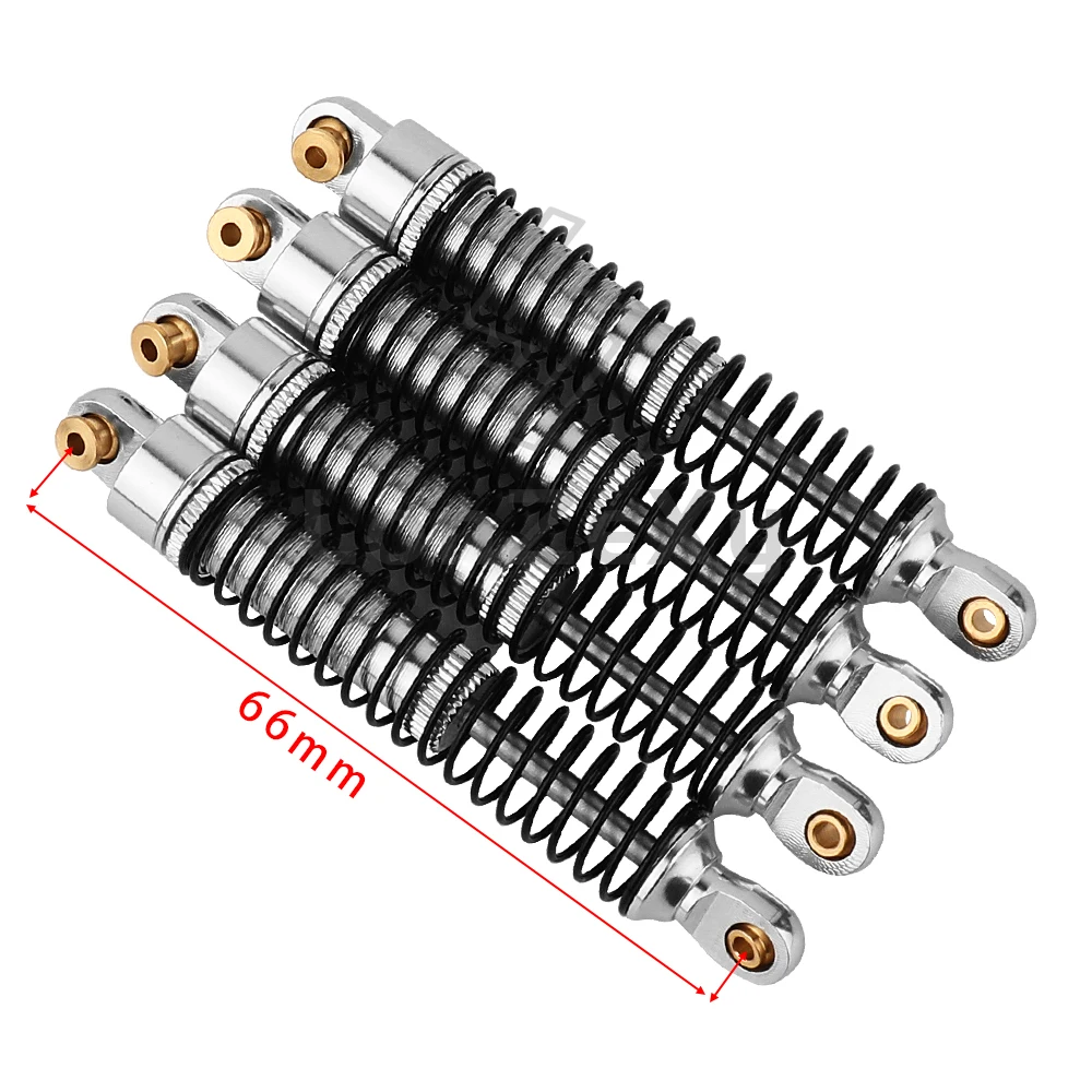 4pcs Aluminum Alloy Front and Rear Shock Absorber Spring Damper for LOSI Mini LMT 1/18 Brushed Monster Truck Metal Upgrade Parts