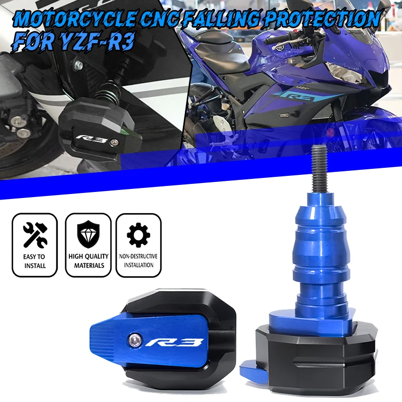 Protector anticaída para motocicleta, deslizador de chasis, protector de carenado, almohadilla antichoque para R3 YZF-R3 YZFR3 YZF R3 2015-2019