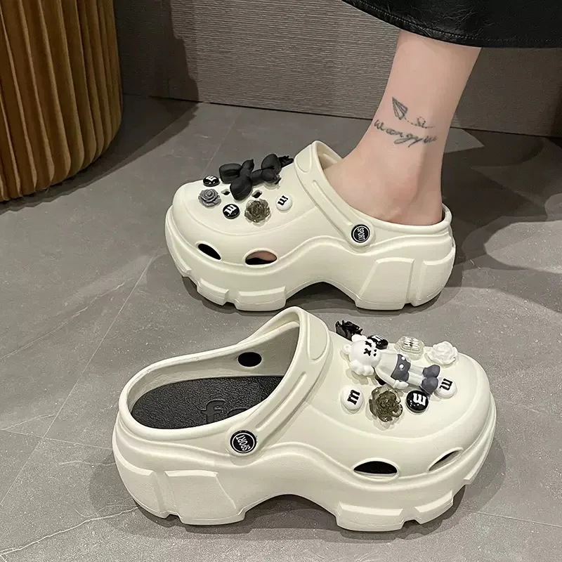 Women Slippers 6CM High Platform Garden Fashion Clogs Shoes Outdoor Women Slippers Thick Sole Quality Summer Sandals For Girls