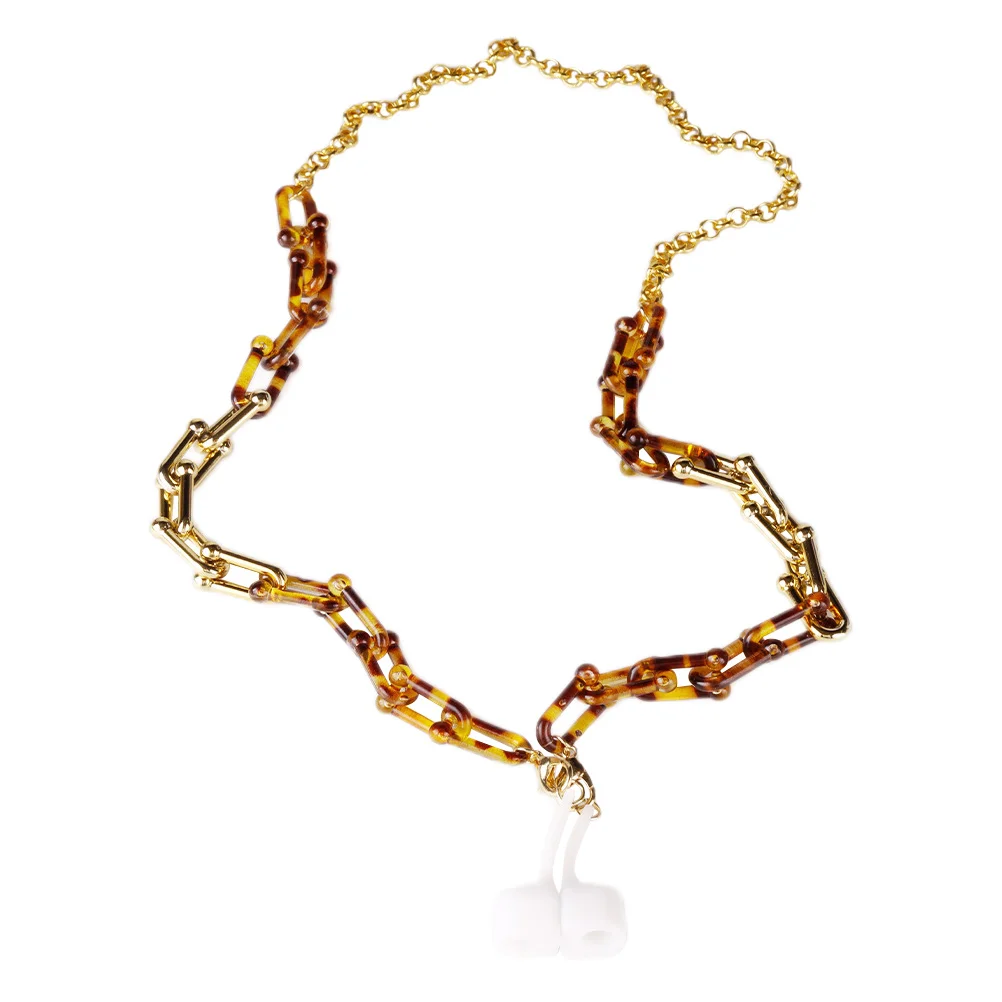 

Leopard Print Headphone Chain Eyeglass Chains Fashionable Resin -lost Portable Earphone Hanging Suitable Sunglasses