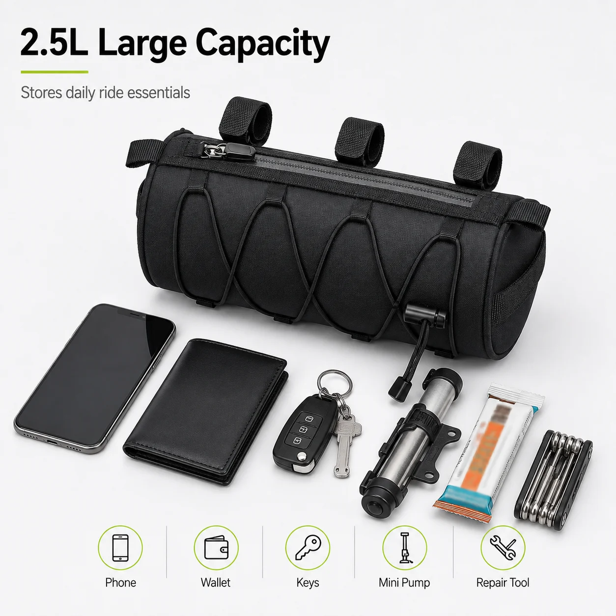 Black Bicycle Handlebar Bag Ny - Mountain Biking Hip Pack recension och pris