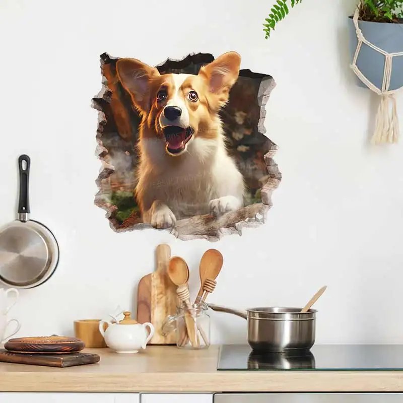 Corgi Wall Sticker, Dog Wall Decal, Waterproof Stickers, Pet, Puppy, Animals, Decor, Wall Art  Home Decoration M1617