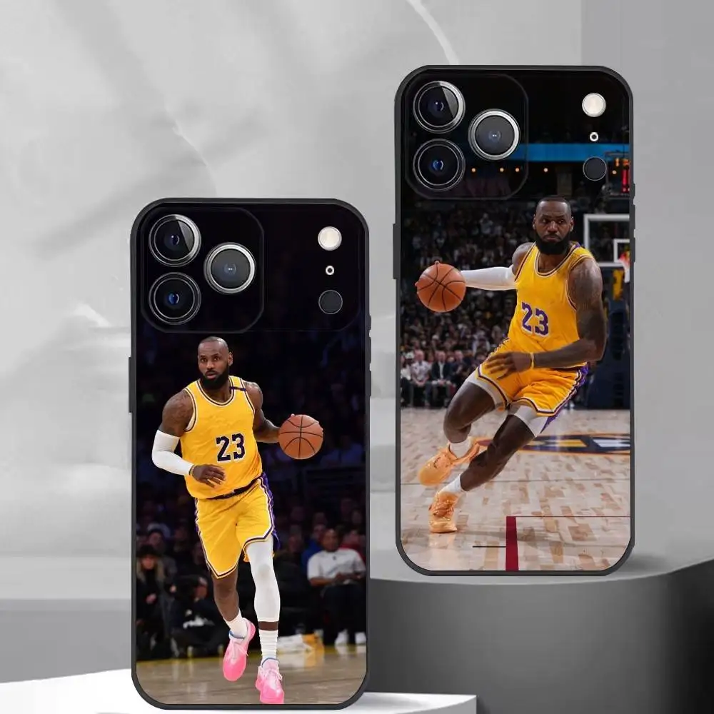 

Sports Basketball L-LeBron James Phone Case For iPhone 17,16,15,14,13,12,11 Plus,Pro Max,XS,Soft Silicone Black Cover