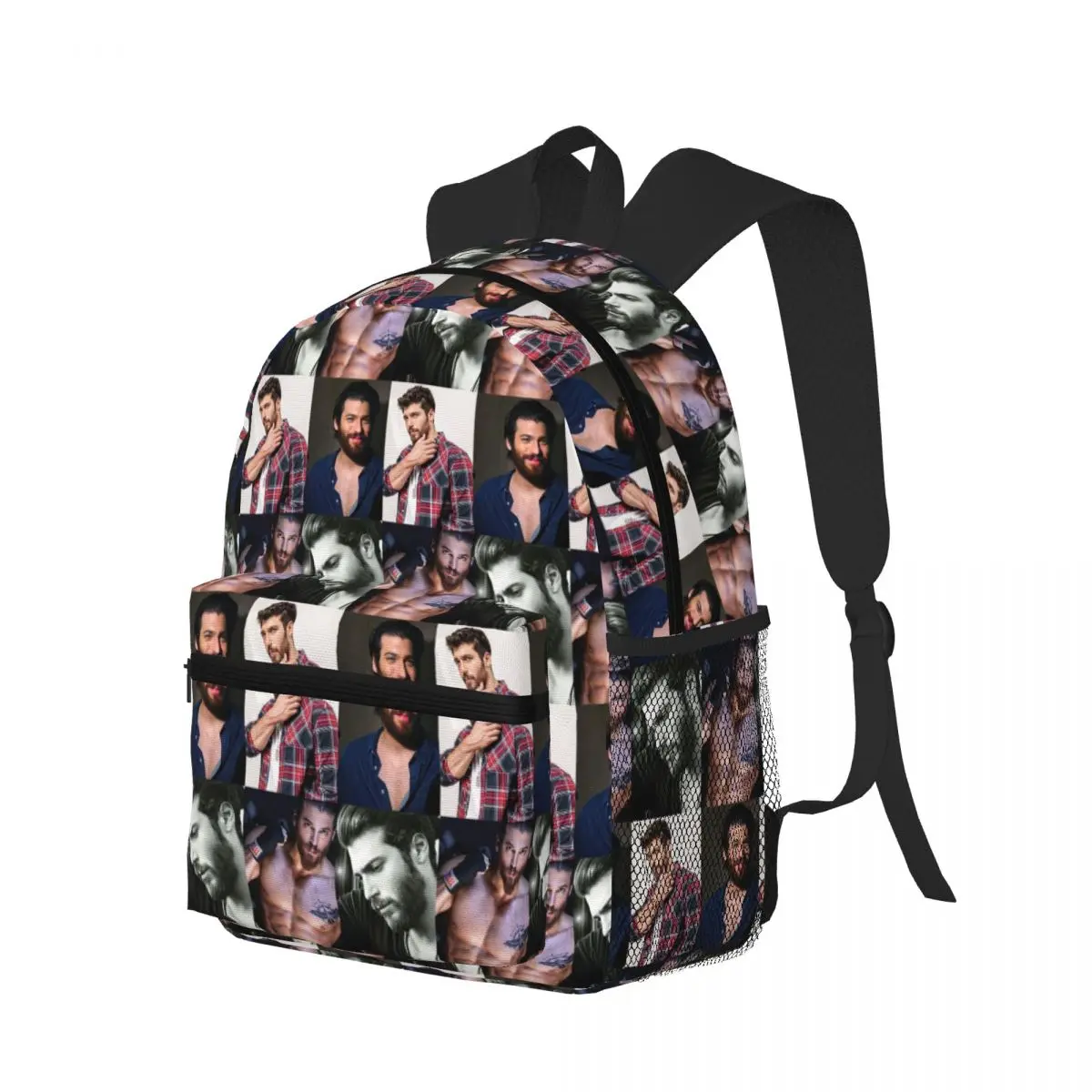 Actor Can Yaman Photo Student Backpack School Bag Hiking Travel Daypack for Boys Girls Bookbag Shoulder Bags