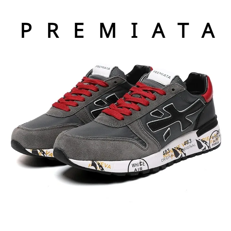 PREMIATA Men's Casual Sneakers Shoes New red Fashion Breathable Running Sports Shoes Fashion Sneakers for Men Premiata