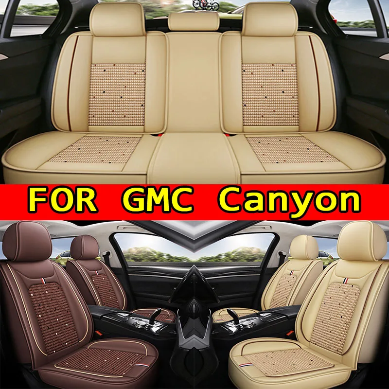 

Чехол на автомобильное сиденье GMC Canyon, водонепроницаемый чехол из искусственной кожи, ледяной шелк, передний и задний ряд, 5-местные чехлы на сиденья с полной оберткой