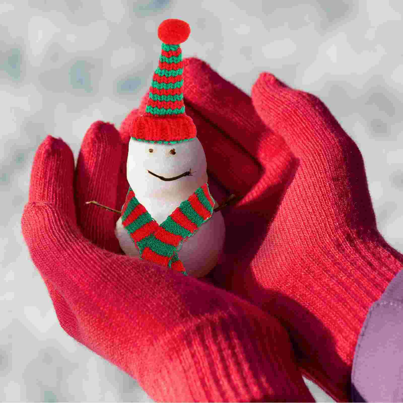 10 Uds Mini gorro de lana ropa bufanda en miniatura cubierta de botella de Navidad suministros para fiesta de Navidad favores