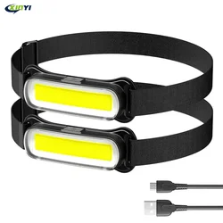 MINI Multifunctional LED Headlamp Outdoor Cob Night Running Fishing Maintenance Work USB Charging Mini Wide Intensity Headlight