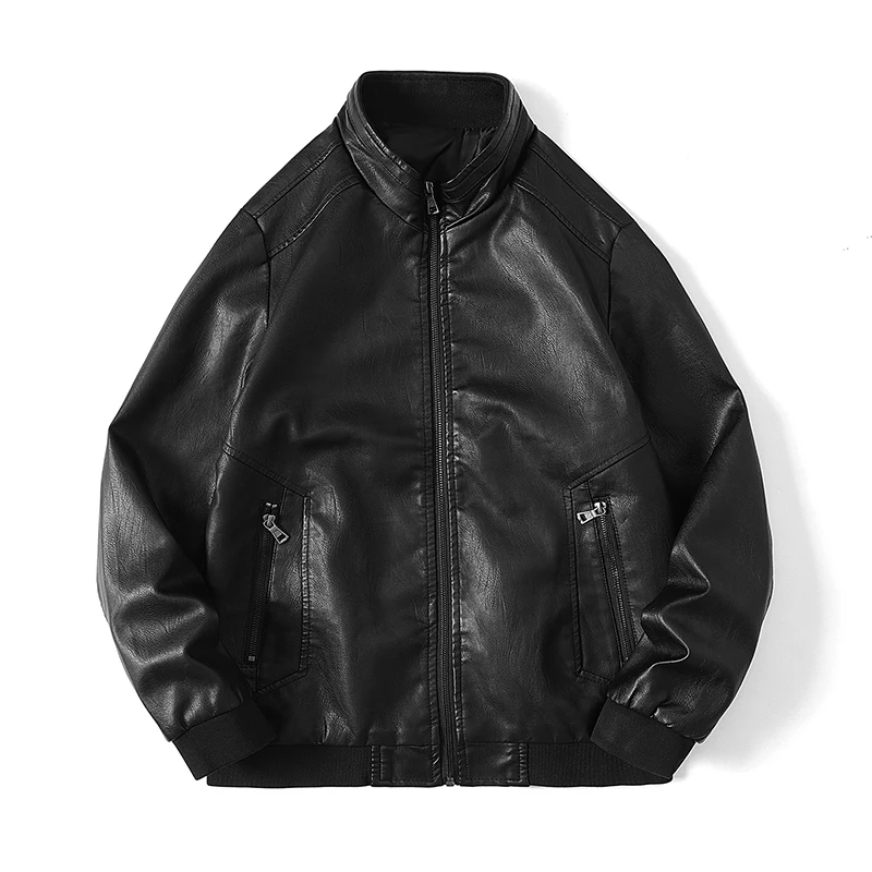 

Motorcycle Leather Jacket Men's Loose Leather Jacket Casual Lapel Pilot Jacket High Quality Male Spring Leather Jackets Clothes