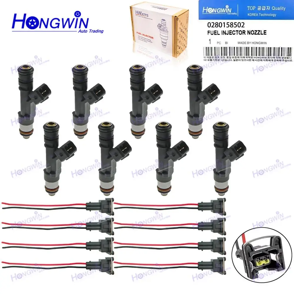 

8PCS 0280158502 Fuel Injector Nozzle Connector For Lada Niva 110 111 112 2110 2111 2112 2121 1.5 1.6 VAZ-2111 Brand New EV-14-CL