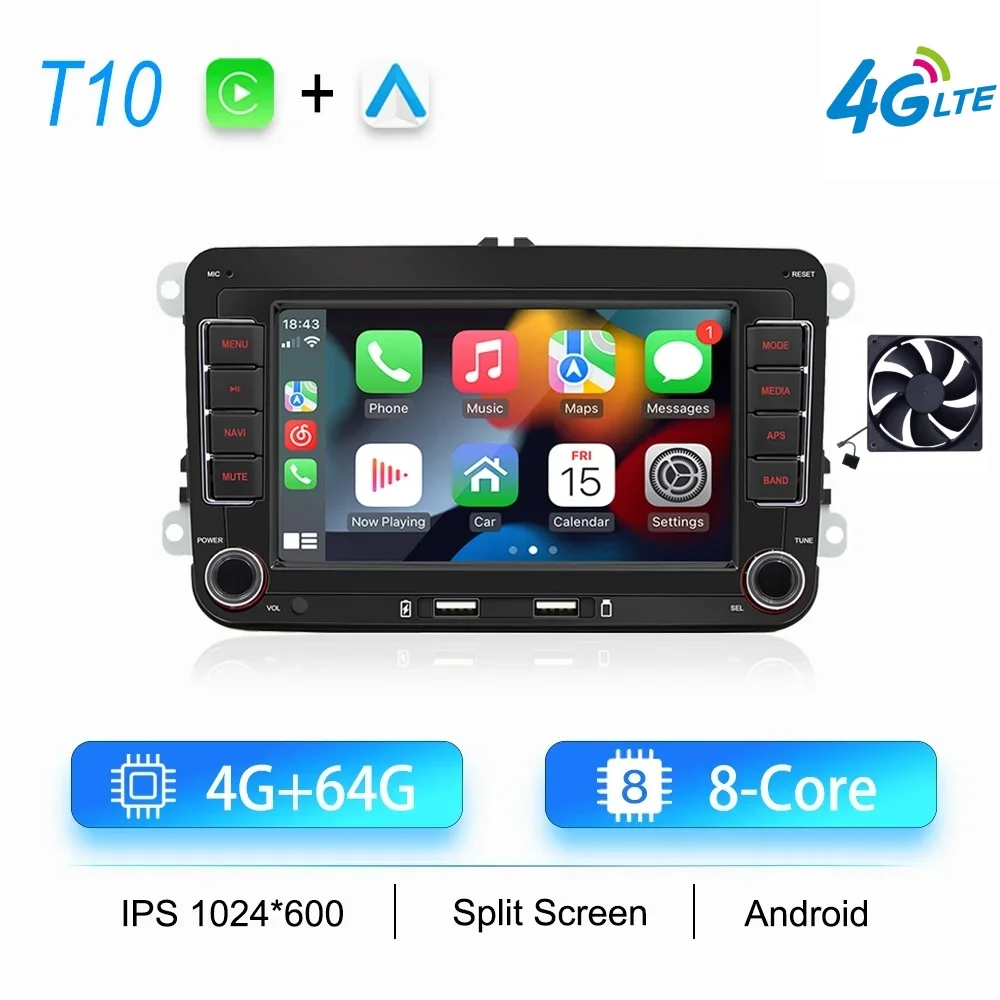 2Din Autoradio Android voor Volkswagen Golf 5 6 Polo Passat B6 B7 CC Skoda Jetta Universele Multimedia Carplay Wifi GPS Navigatie