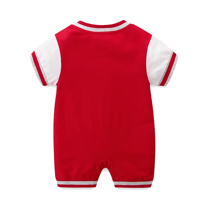 Newborn Baby Full Moon Clothes Summer Thin Section Boy Newborn Baby 100-day Summer One-piece Red Suit