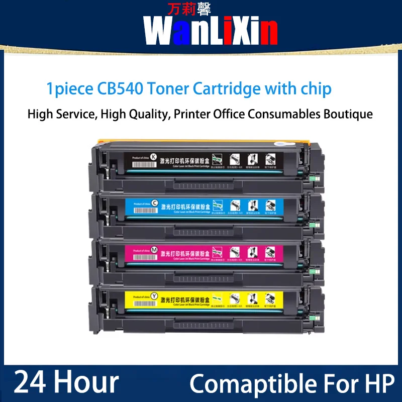 

1piece CB540A CB541A CB542A CB543A CB540A Toner Cartridge with chip Compatible For HP Color Laserjet CP1215 1210/1217/1510/1515