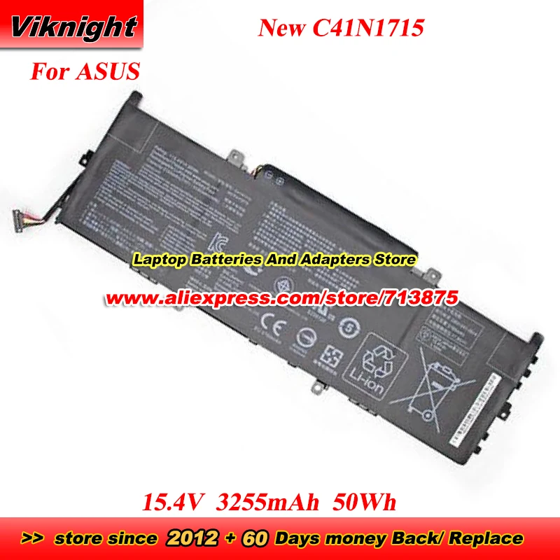 New C41N1715 Battery 4ICP4/72/75 0B200-02760000 for Asus Zenbook UX331FN UX331UA UX331UN UX331FA UX331UA-AS51 15.4V 3255mAh 50Wh