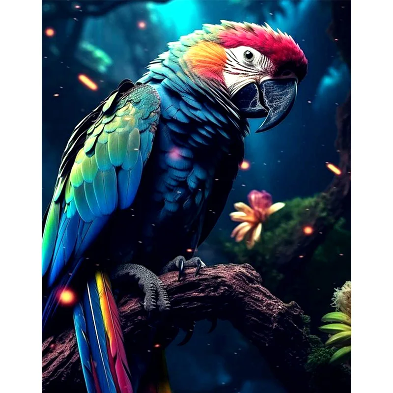 AB Diamond Diamond Painting  Colored parrots Embroidery Kit Wall Decoration Hanging Painting