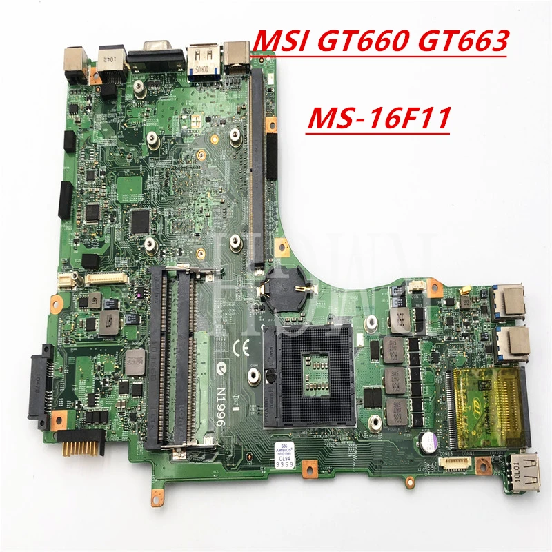 Original Genuine FOR MSI GT660 GT663 Motherboard MS-16F11 VER: 1.2 DDR3 Tested 100% Good