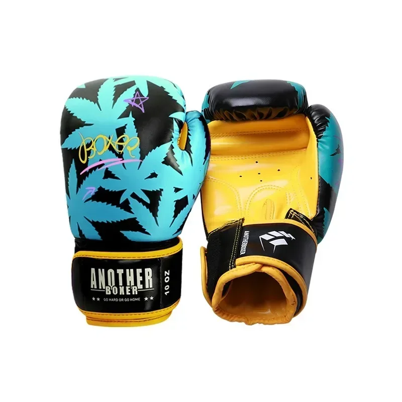 Rękawice bokserskie 6 12 14 uncji PU Leather Muay Thai Guantes De Boxeo Sanda Free Fight MMA Kick Boxing Training Glove For Men Women Kids