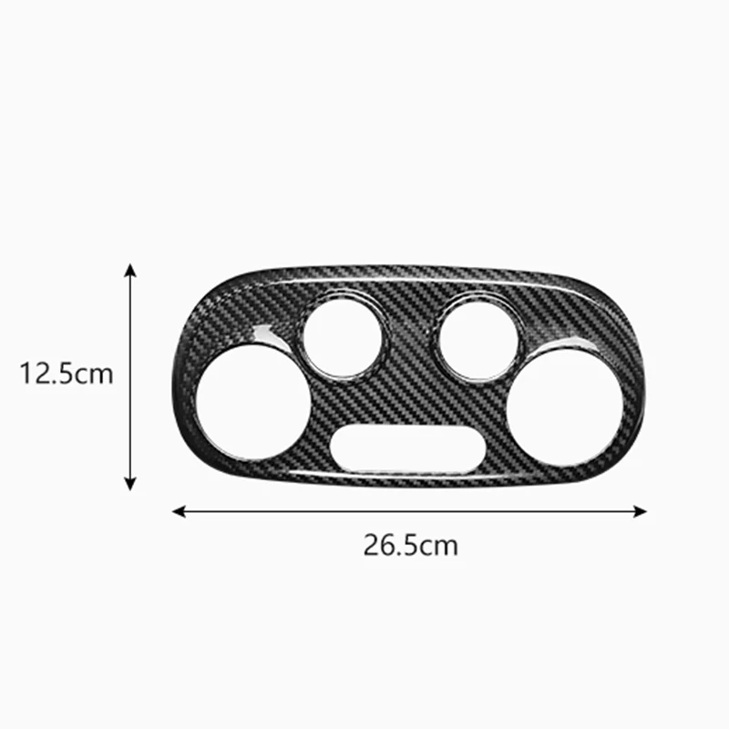 Real Hard Carbon Fiber Car Sticker For Fiat 500 2008-2023 AC Knob Panel Tirm for Abarth 595 2012-2023 Carbon Fiber Accessories