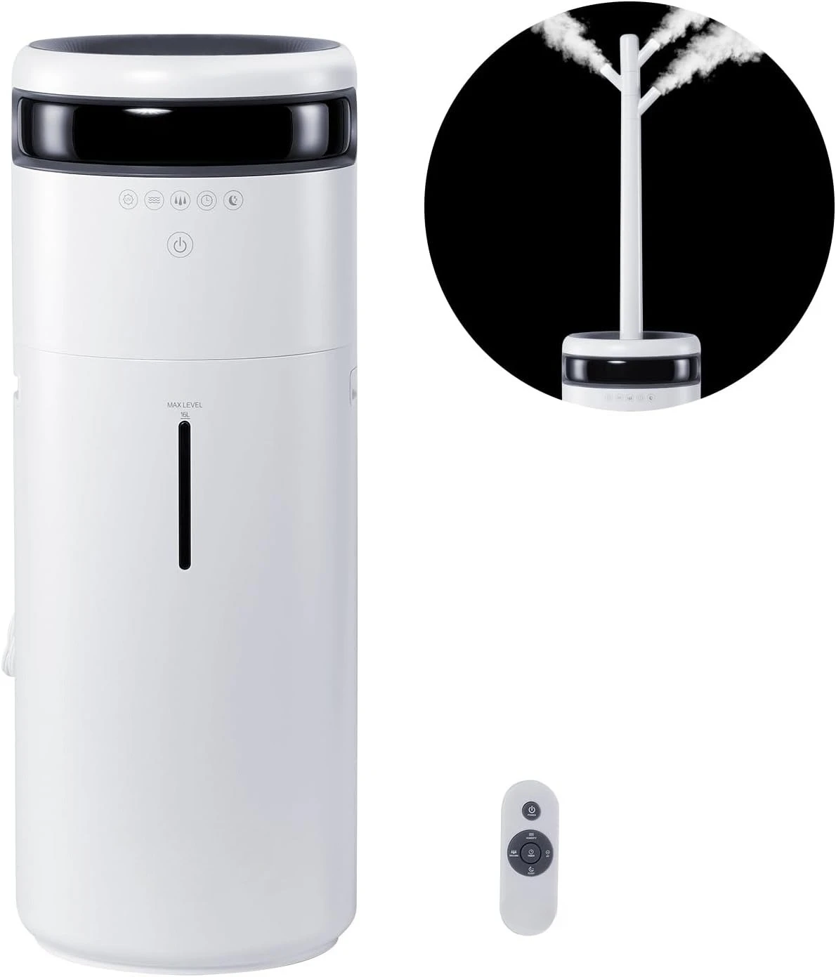 2026 New Upgrade Humidifier For Home Large Room 1291.7 Sq Ft, 16L Commercial Humidifier For Whole House Greenhouse Night