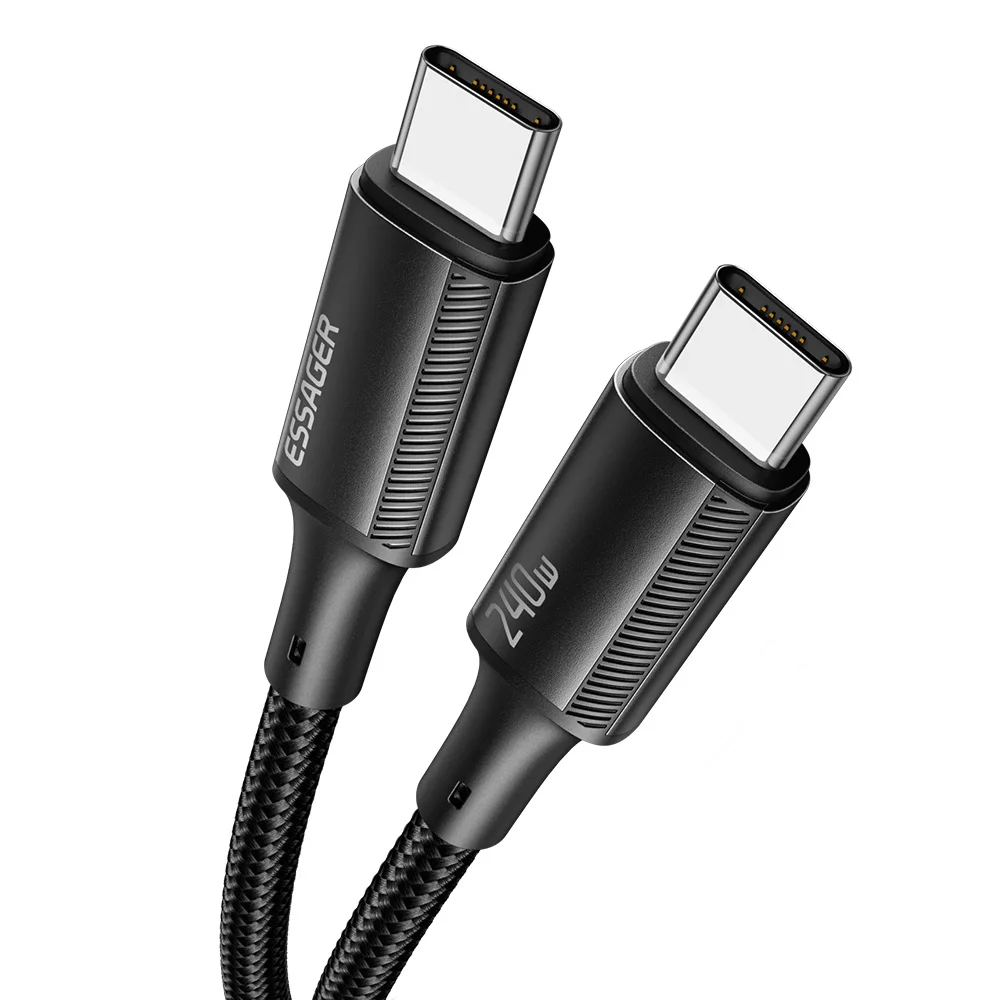 Essager 240W USB Type C To USB C Cable For Macbook iPad Samsung Huawei PD Fast Charging Charger Cord 5A E-Marker Chip Fast USB C