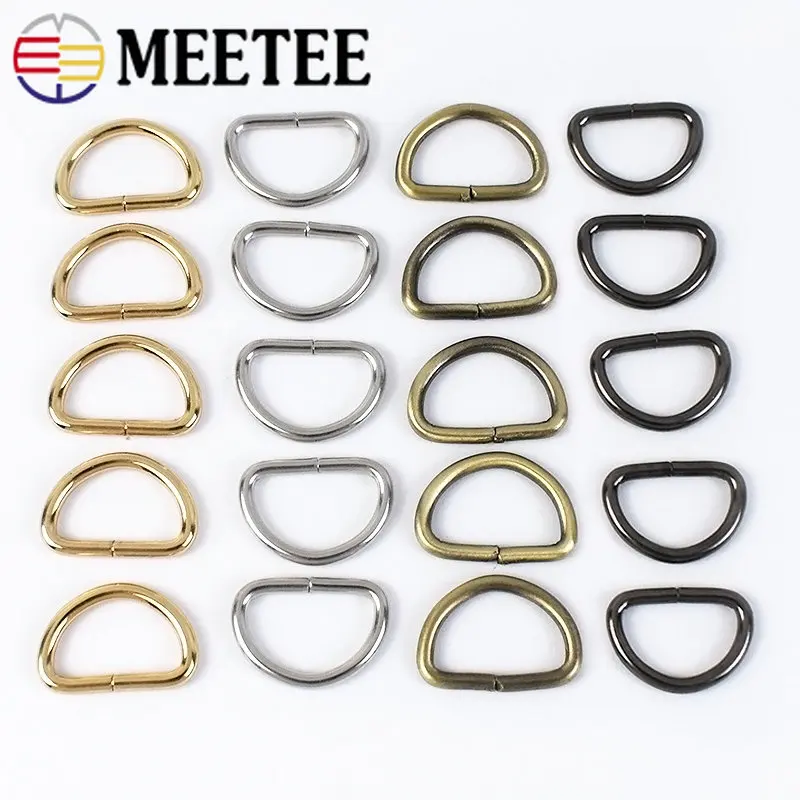 50/100Pcs 13mm D Ring Buckles Metal for Bag Strap Opening Dog Collar Webbing Clasp Loops Hooks DIY Hardware Accessories