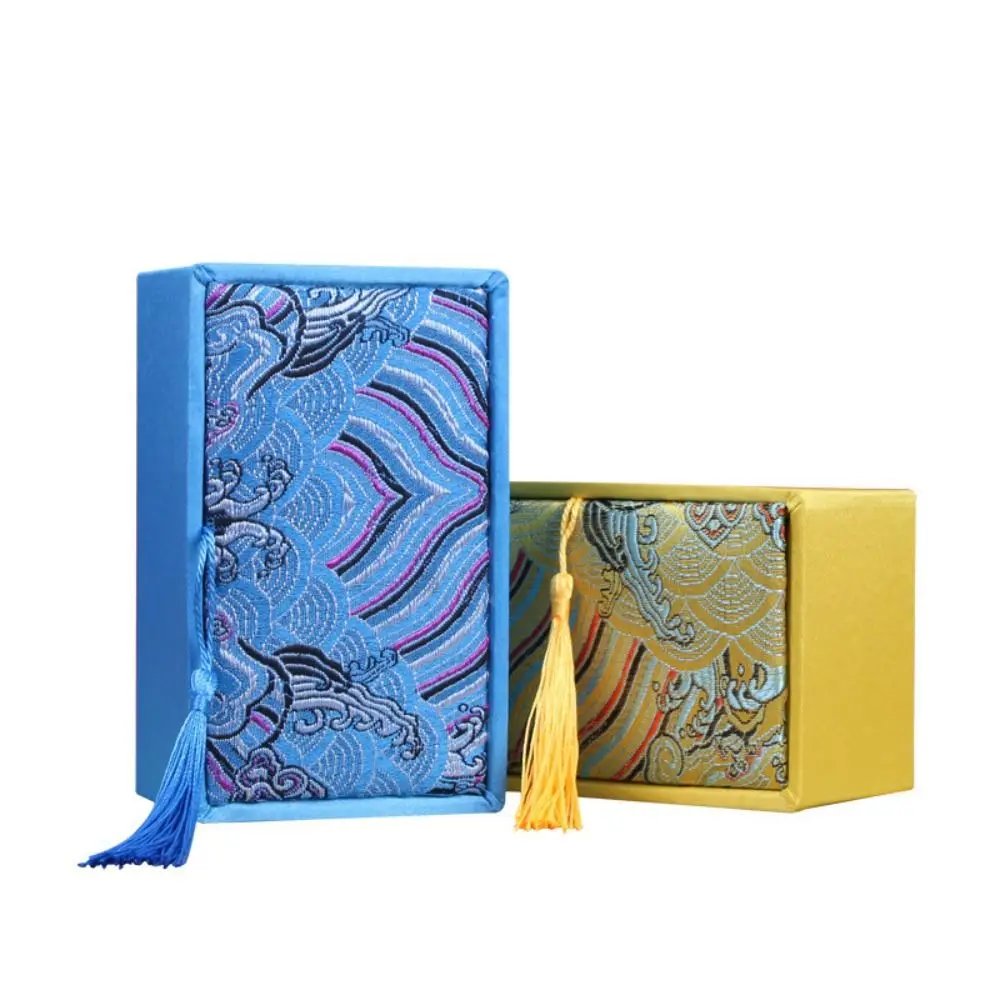 

High-End Silk Jewelry Box Chinese Style with Tassels Bracelet Box Large Capacity Retro Jewelry Gift Packaging Boxes