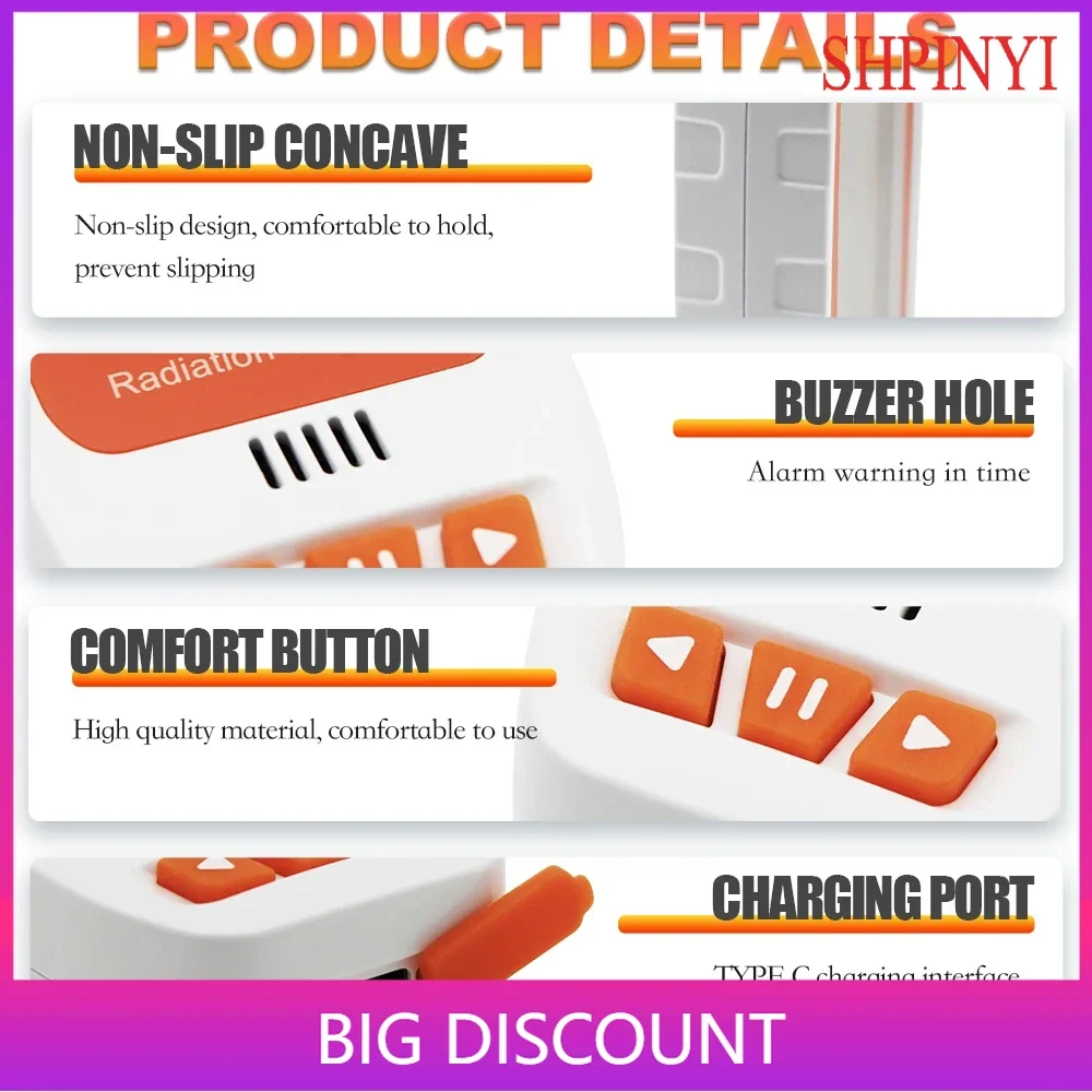 AIKESI HFS-20 Portable Handheld Sensitivity Geiger Counter Dosimeter Nuclear Radiation Detector Beta Gamma X-ray Monitor