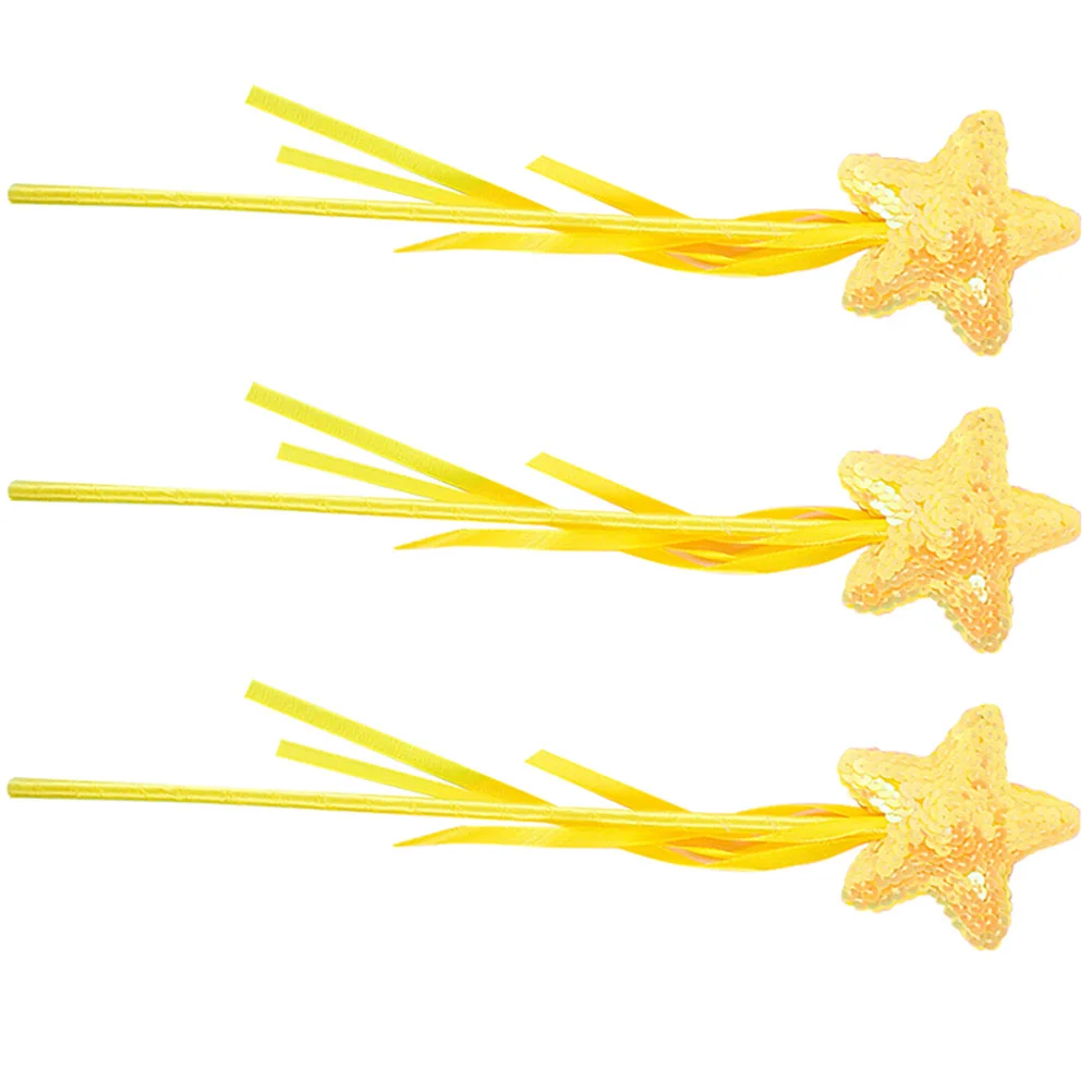 3 Pcs Girls Toys Fairy for Children Sequins Cosplay Decorative Plastic Party Kids Sticks Adorable