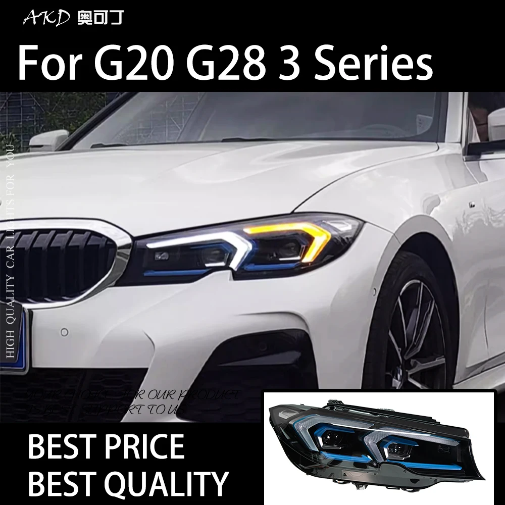 

Автомобильные фары для G20 G28 3 серии 320i 330li 2020-2022, светодиодные автомобильные фары в сборе, обновленный лазерный комплект M Performance, аксессуары