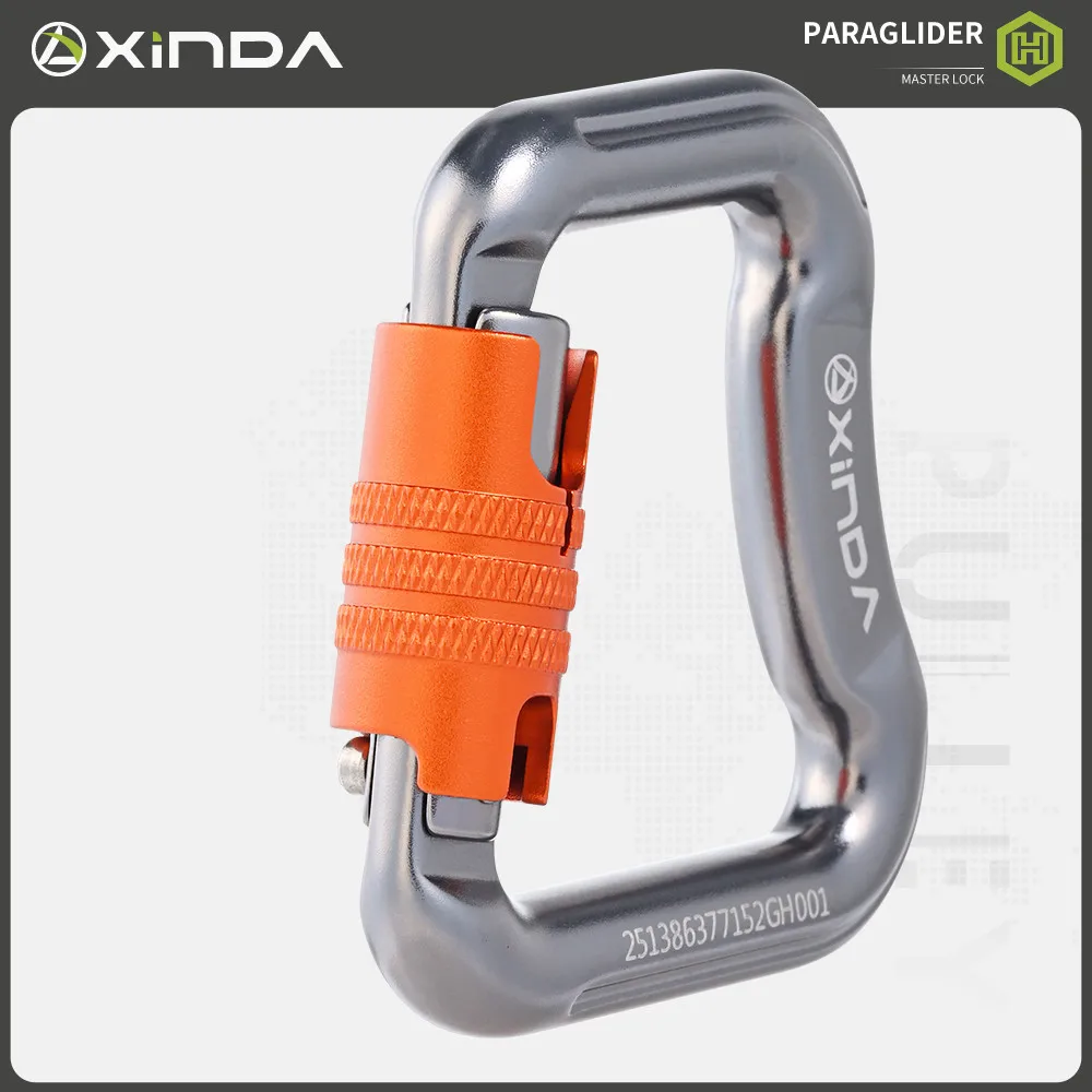 Xinda 18KN Paragliding Powered Harness High-Altitude Work Safety Main Carabiner Rescue Auto-Locking Carabiner Rock Climbing