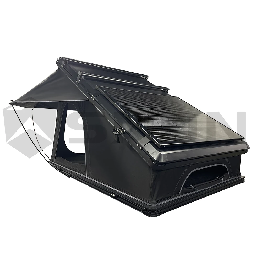 

SDND Heighten 4WD Offroad Easy Setup Aluminum Triangle Tents Car Side Tent Hardshell Aluminum Roof Top Tent for Capmer