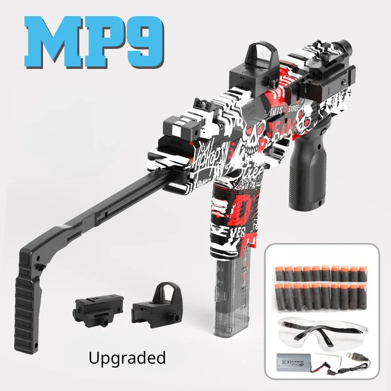 MP9 Speelgoedpistool Elektrisch schuim Dart Blaster Gun Soft Bullet Machinepistolen Automatische Armas voor volwassenen Jongens Kinderen Buitenspellen - afbeelding 1
