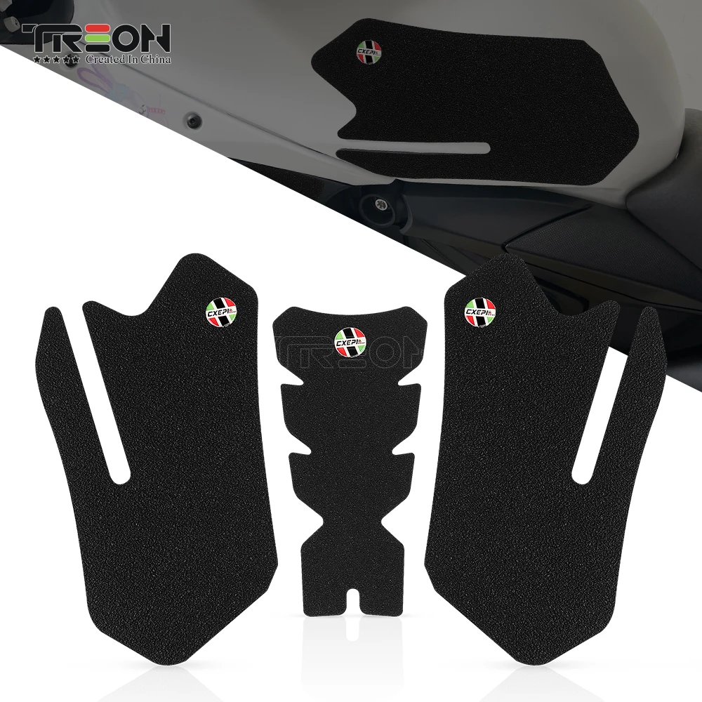 For DUCATI PANIGALE V2 899 959 1199 1299 Motorcycle Non-slip Side Fuel Tank Stickers PVC Pad Protector Decal