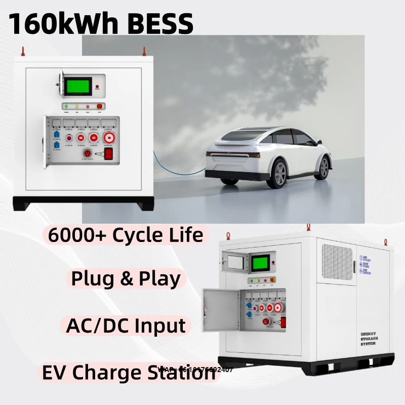 Off-Grid EV Vehicle Charger 160kWh Portable Power Bank DC Fast Charger LiFePO4 Battery Energy Storage System