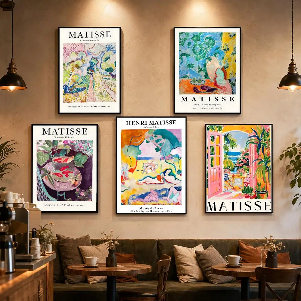 H-Henri M-Matisse Artist Poster Self-adhesive Art Waterproof Paper Sticker Coffee House Bar Dorm Room Wall Decor
