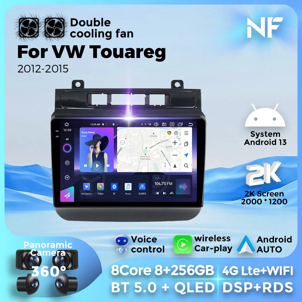 

For Volkswagen Touareg 2012-2015 9inch Android13 Car Radio Multimedia Video Player GPS Navigation Carplay Support Wirelesso WIFI