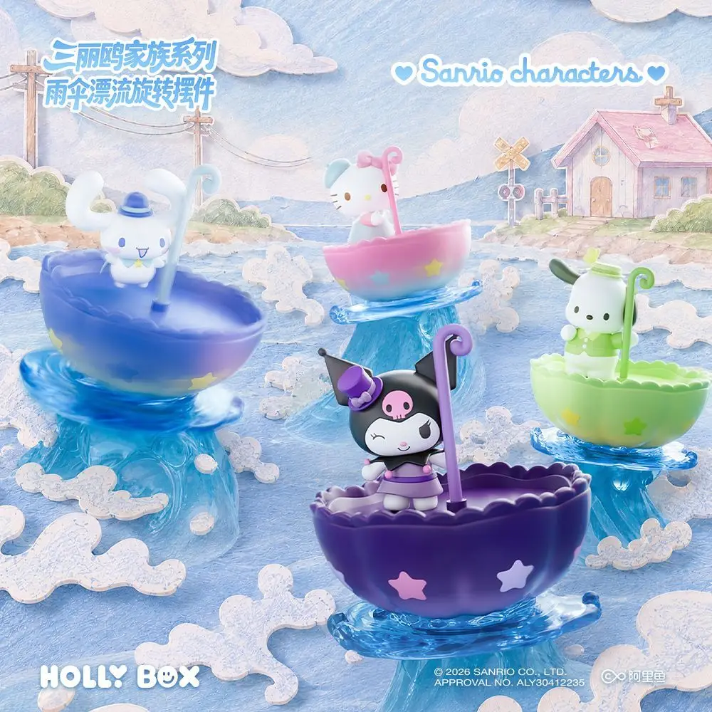 Sanrio Series Hello Kitty Kuromi Cinnamoroll Pachacco Anime Figure Desktop Ornament Cartoon Doll Model Girls Like Birthday Gift