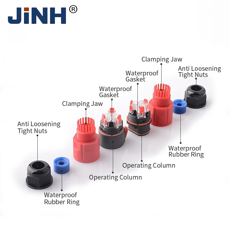 JINH CNP29 IP68 Waterproof Cable Connector Quick Connection Plug In Junction Male Female Insert  Electrical Terminal Adapter