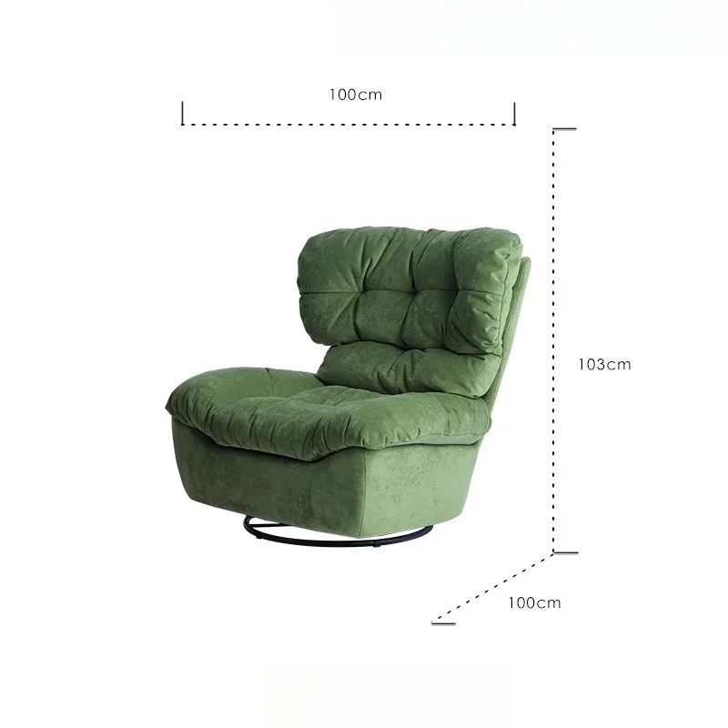 

Medieval green, down rocking chair, single sofa with large backrest swivel chair