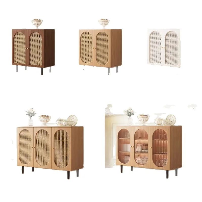 

French side cabinets rattan lockers household dining room tea cabinet lockers kitchen storage