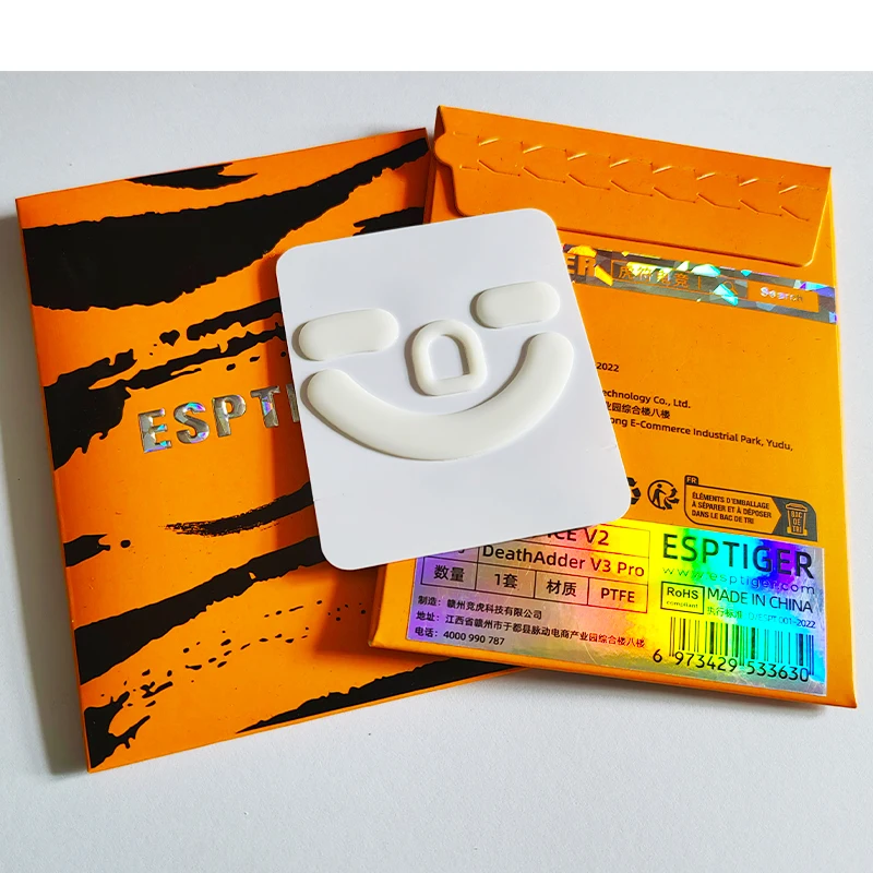 Оригинальная игровая версия Esports Tiger ICE, коньки для мыши, ножки для мыши razer DeathAdder V3 Pro, белые скользящие края