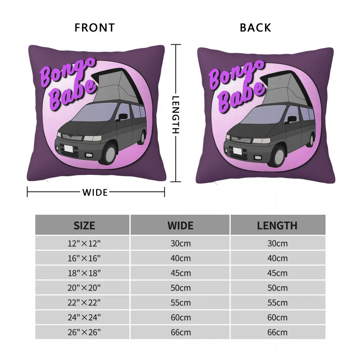 Bongo Babe Camper Pillowcase Polyester Linen Velvet Pattern Zip Decorative Pillow Case Room Cushion Case