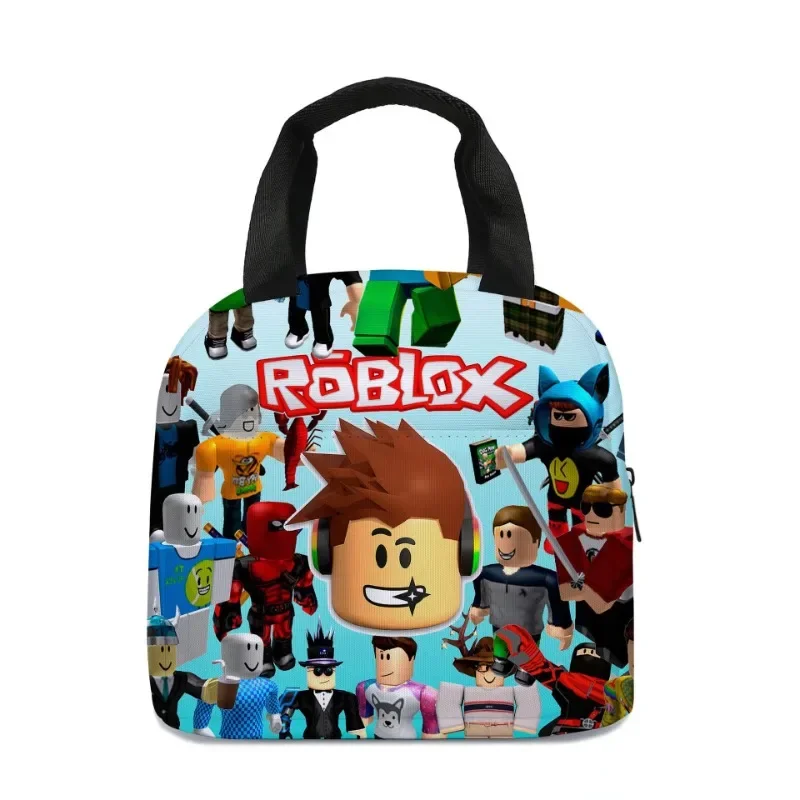 

Robloxed KID Lunch Bag Anime Portable Children Meal Bag Kawaii School Trip Lunch Picnic Dinner Cooler Cute Food Meal Bag Gifts