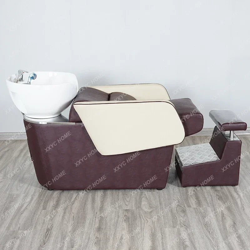 

Hair Salon Shampoo Chair Lying Half Simple Salon Shampoo Bed Special Salon Flushing Bed with Water Heater