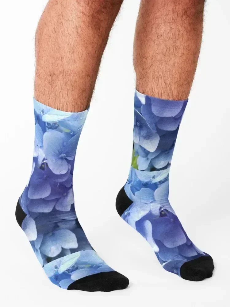 Blue hydrangea photograph Socks hiphop Argentina snow funny gifts Boy Child Socks Women's