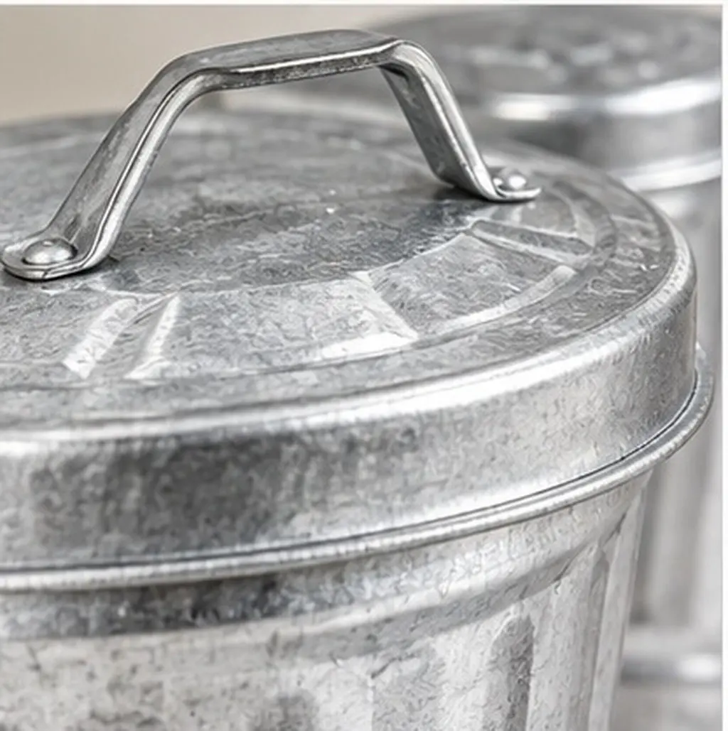 2Pcs Desktop Galvanized Iron Trash Bucket Mini Waste Bin Garbage Container Desktop Storage Holder for Office Home